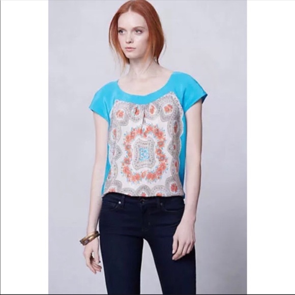 Anthropologie Moulinette Soeurs Fontes Silk Top - Picture 3 of 8